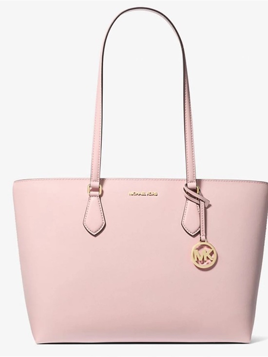 Michael Kors Handbags - NWT 💖 Michael Kors Pastel Pink Saffiano Tote with MK Charm
